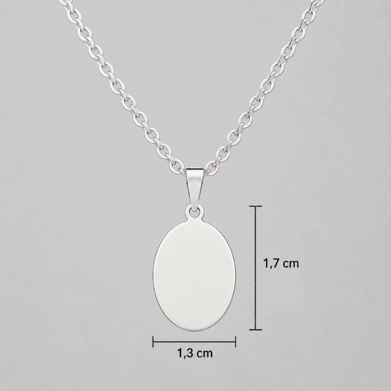 Colar Personalizável Oval P Aço Inoxidável