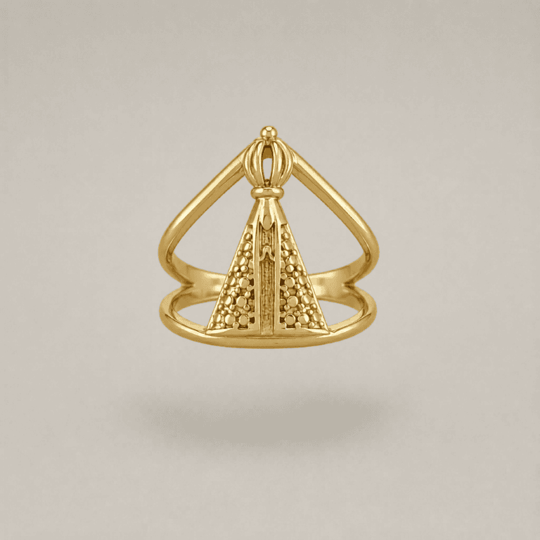 Anel Nossa Senhora Aparecida Banhado a Ouro 18K — 20