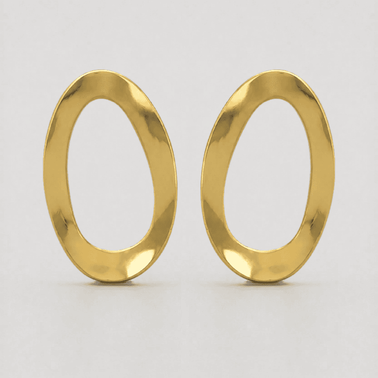 Brinco Elo Oval Banhado a Ouro 18K — default