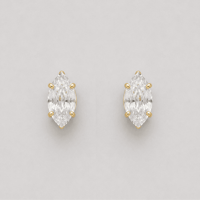 Brinco Navete Cristal Fuzion Banhado a Ouro 18K — default