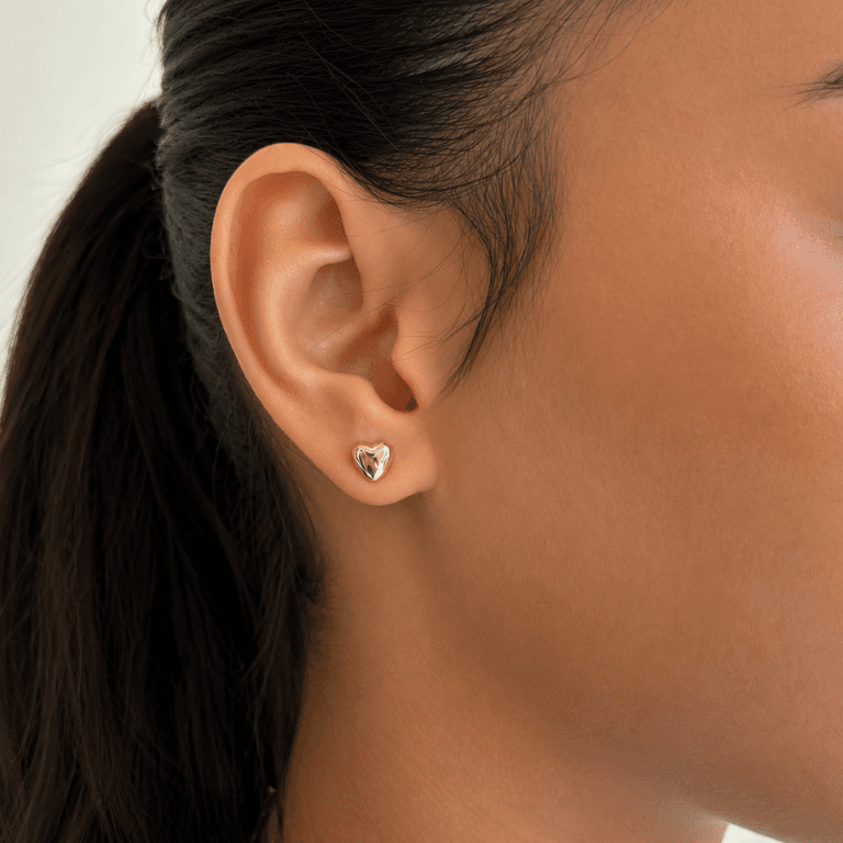 Brinco Coração Banhado a Ouro 18K