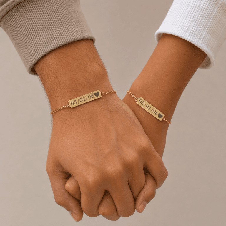 Pulseira Personalizável Feminina/Masculina Banhada a Ouro 18K — default