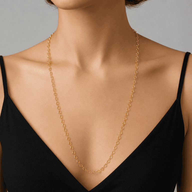Corrente Elo Coração Banhada a Ouro 18K — default