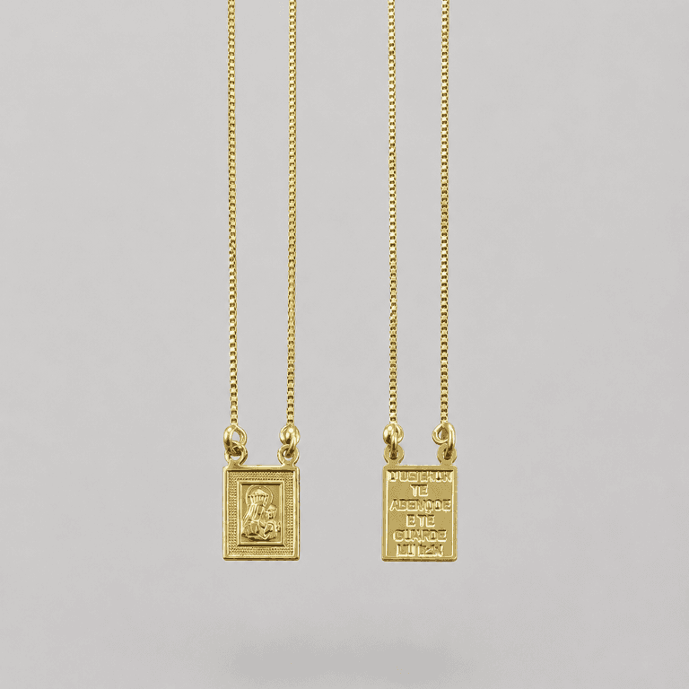 Escapulário Sagrado Coração Banhado a Ouro 18K — default