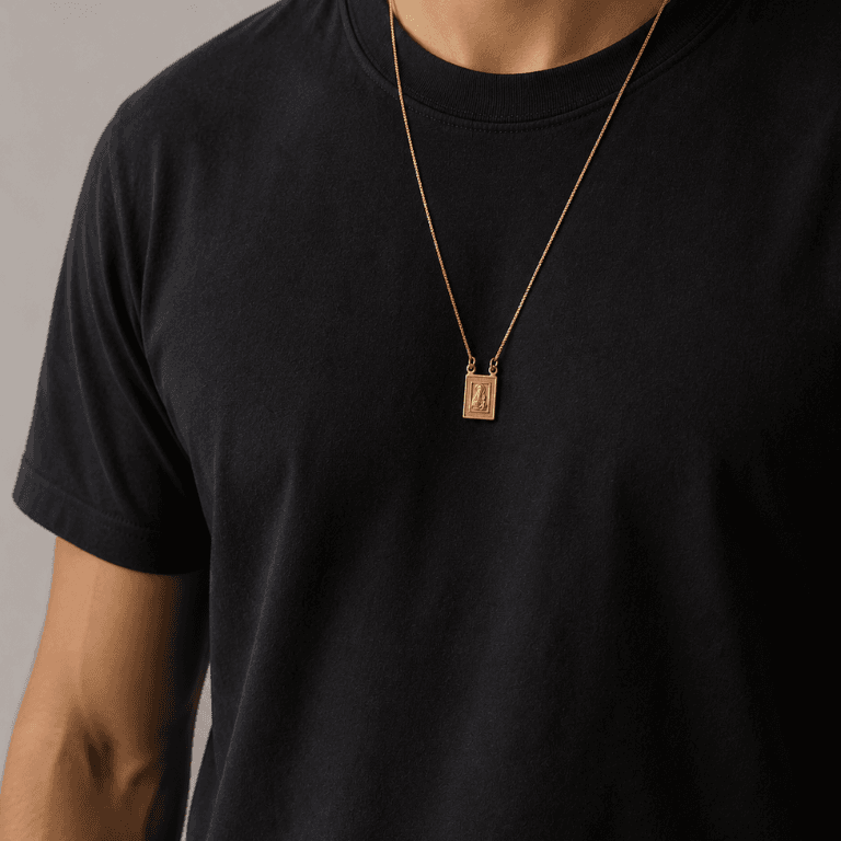 Escapulário Sagrado Coração Banhado a Ouro 18K