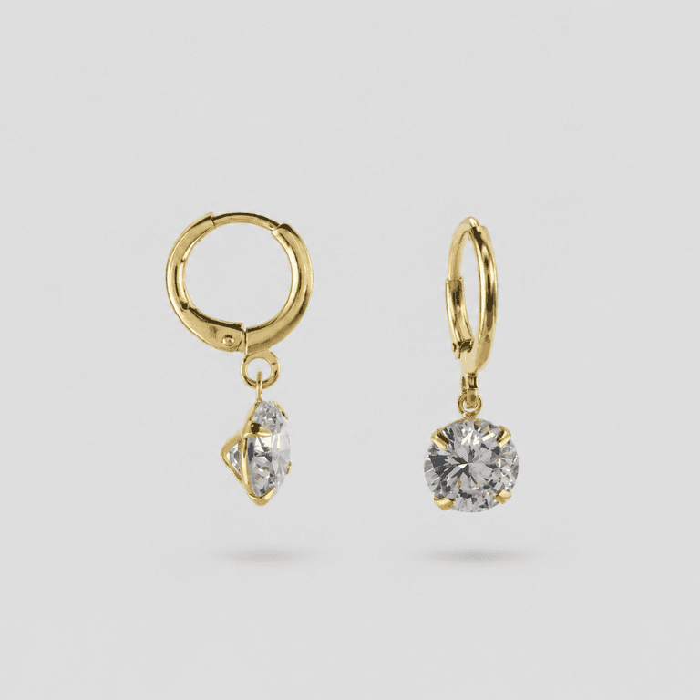 Brinco Argola com Zircônias Banhado a Ouro 18K