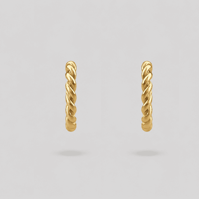 Brinco Argola Torcida Banhado a Ouro 18K — default
