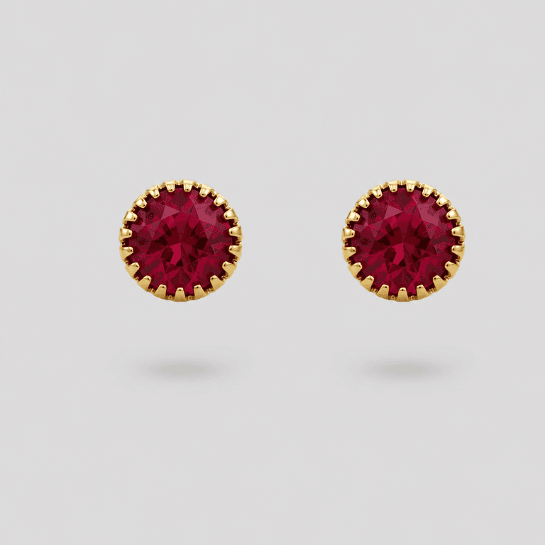 Brinco Cristal Rosa Banhado a Ouro 18K — default