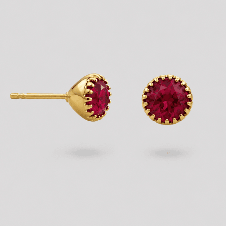 Brinco Cristal Rosa Banhado a Ouro 18K