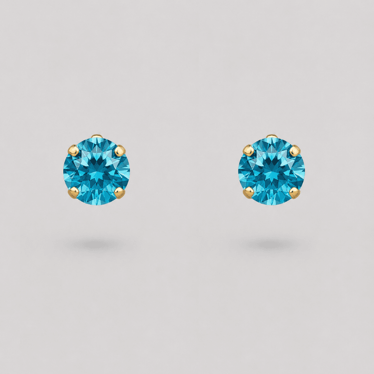 Brinco Cristal Azul Banhado a Ouro 18K — default