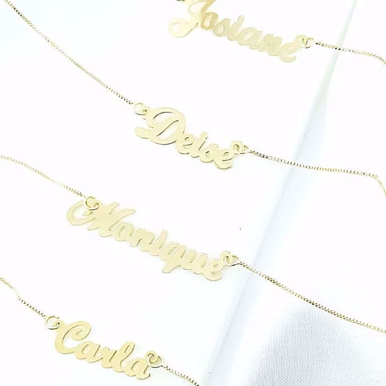 Corrente De Nome Personalizado Pronta Entrega Banho De Ouro 18k