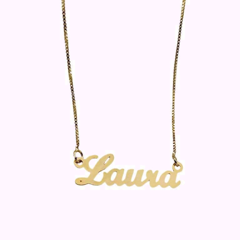 Corrente De Nome Personalizado Pronta Entrega Banho De Ouro 18k
