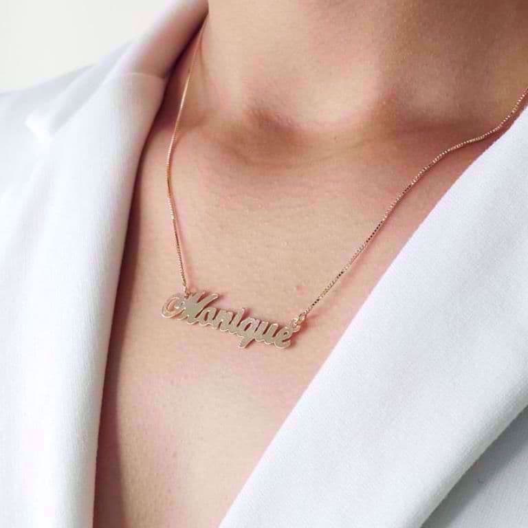 Corrente De Nome Personalizado Pronta Entrega Banho De Ouro 18k
