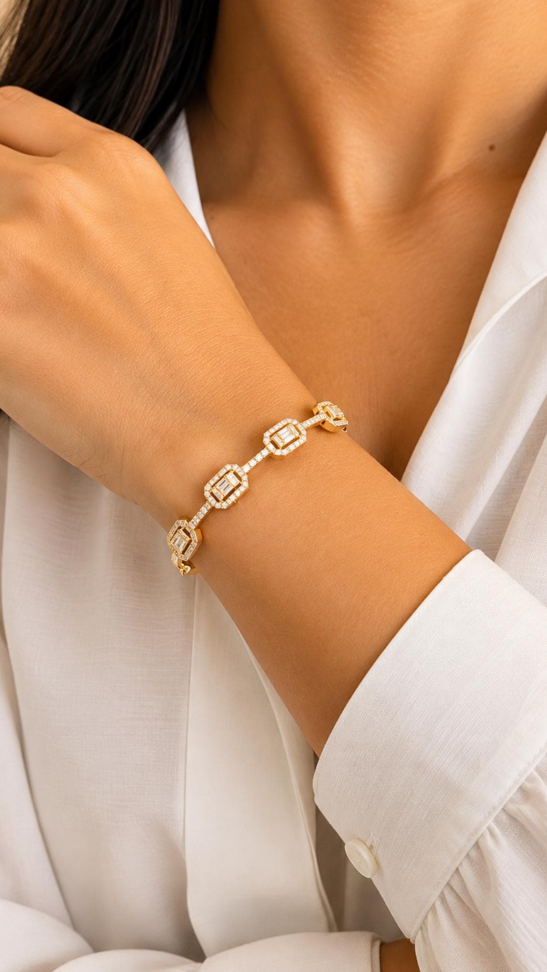 Bracelete com Zircônias Banhado a Ouro 18K — default