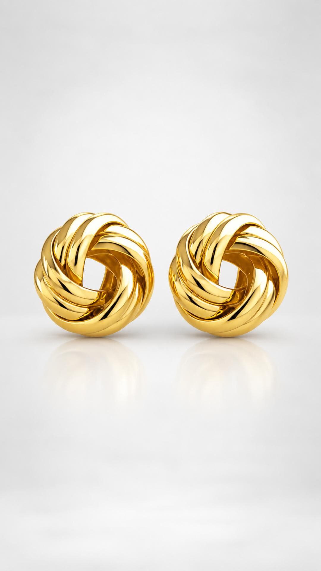 Brinco Trançado Redondo Banhado a Ouro 18K — default