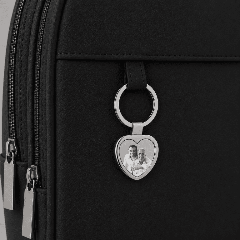 Chaveiro Coração Personalizável com Gravação Frente e Verso em Aço Inoxidável