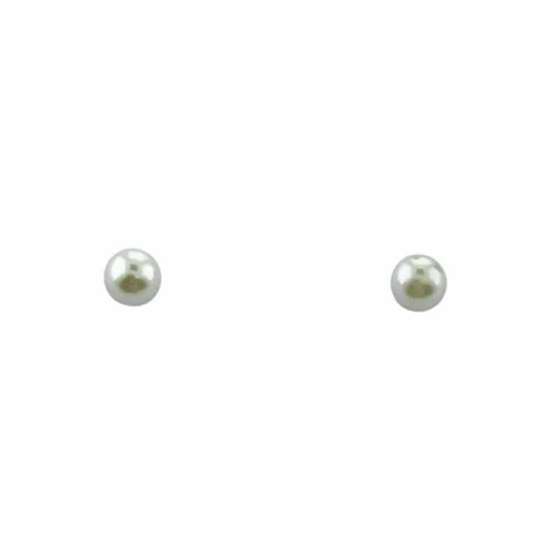 Brinco Baby Bolinha Pérola Banhado Ouro 18k