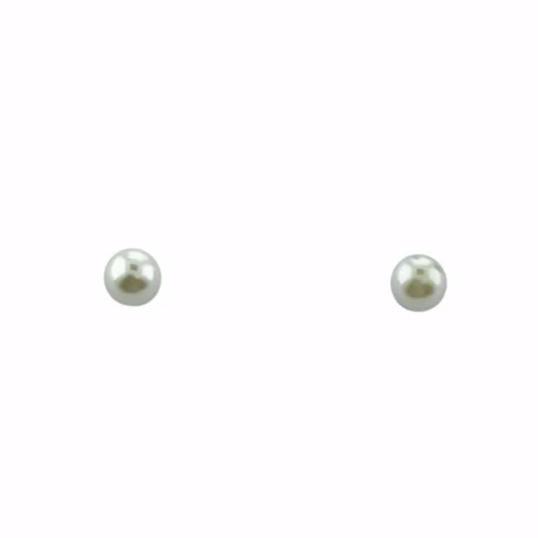 Brinco Baby Bolinha Pérola Banhado Ouro 18k