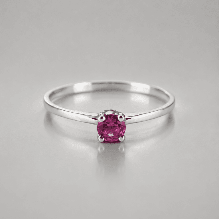 Solitário com Zircônia Rosa Prata 925 — 16