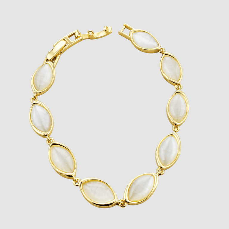 Pulseira Oval com Madrepérola Banhado a Ouro !8K — default