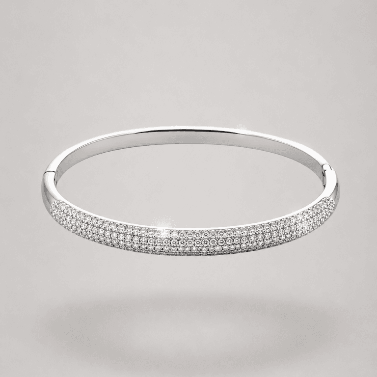 Bracelete Cravejado com Zircônias Banhado a Prata — default