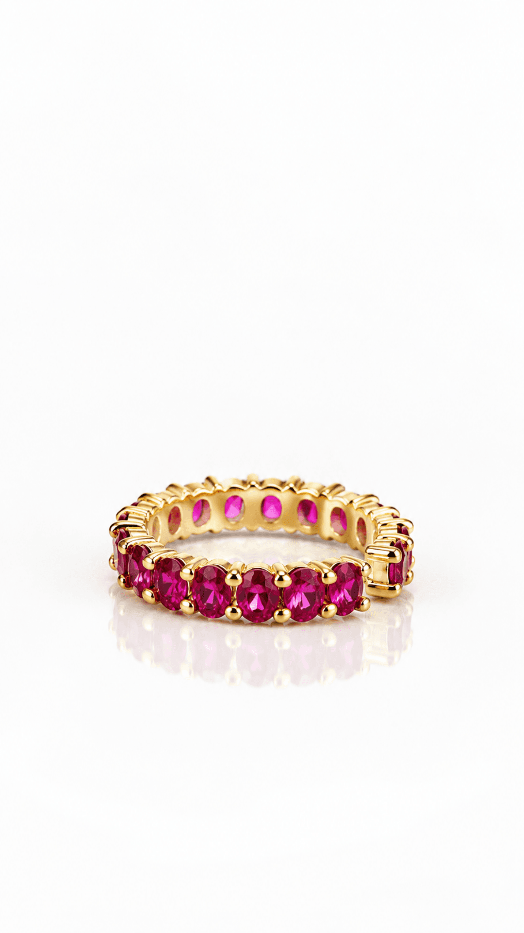 Anel Ajustável Cravejado com Zircônia Rosa Banhado a Ouro 18K — default