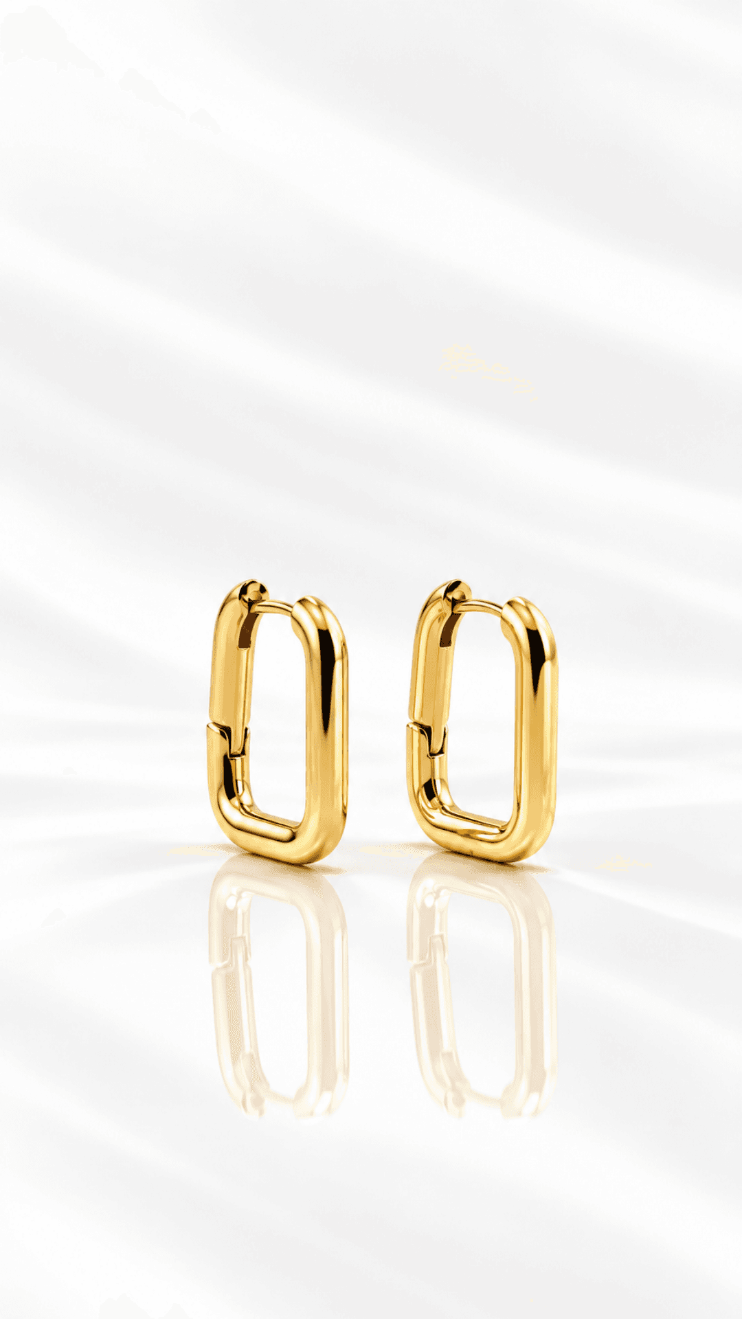 Brinco Argola Retangular Banhado a Ouro 18K — G