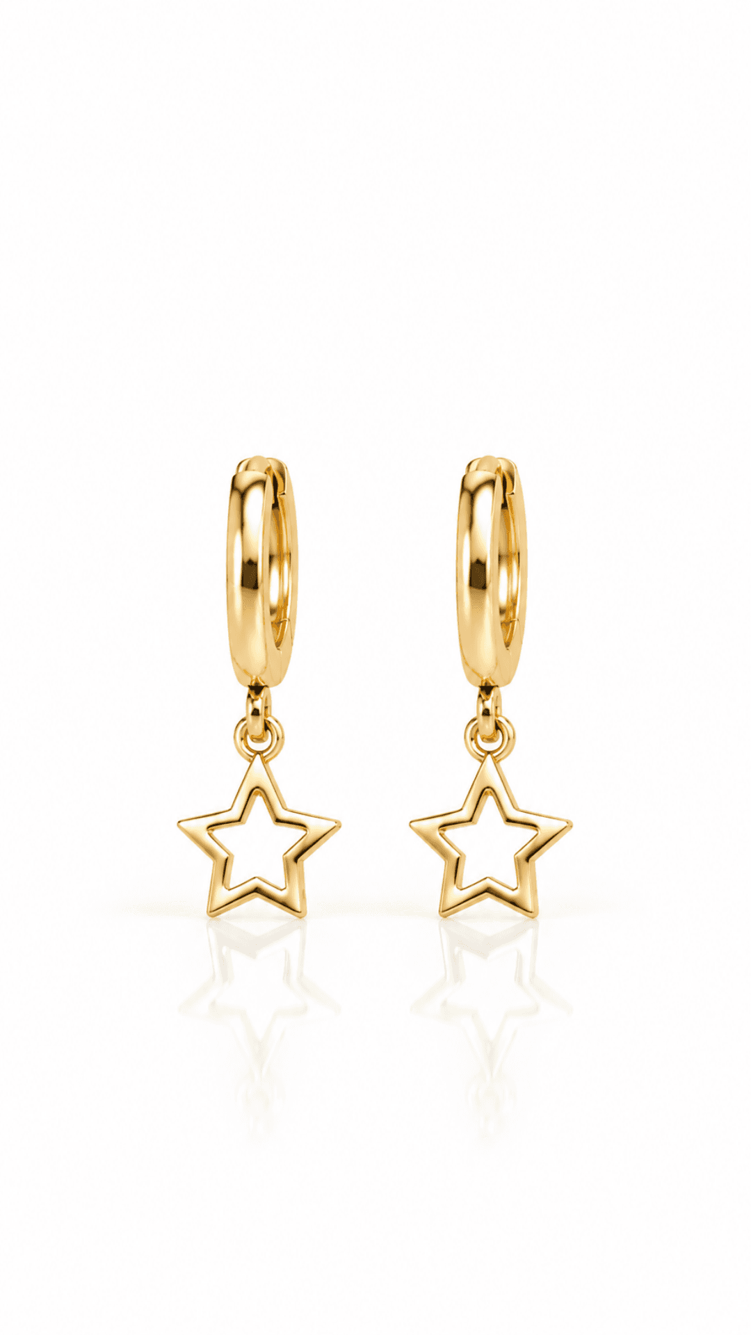 Brinco Argola com Pingente Estrela Banhado a Ouro 18K — default