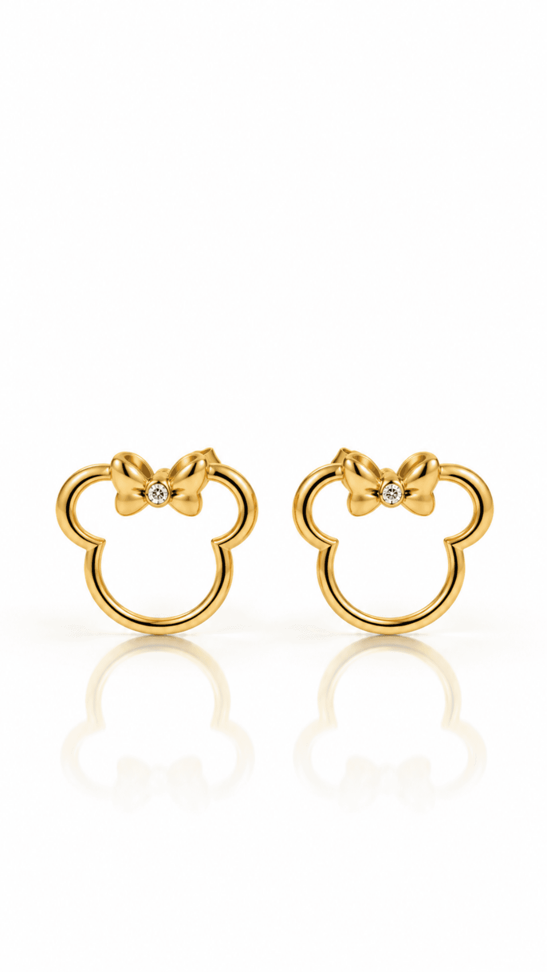 Brinco Ratinha com Laço e Zircônia Banhado a Ouro 18K — default