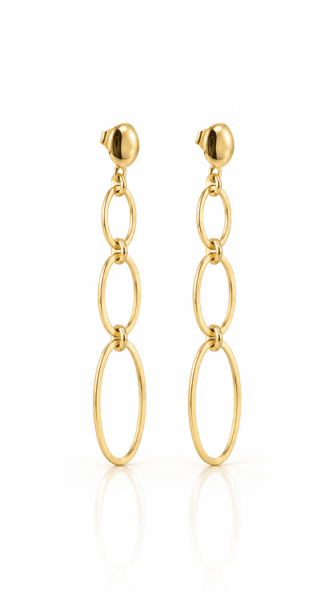 Brinco Elos Graduais Banhado a Ouro 18K