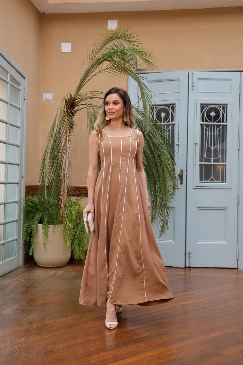 Vestido BIANCA — CARAMELO - ÚNICO (38-42)