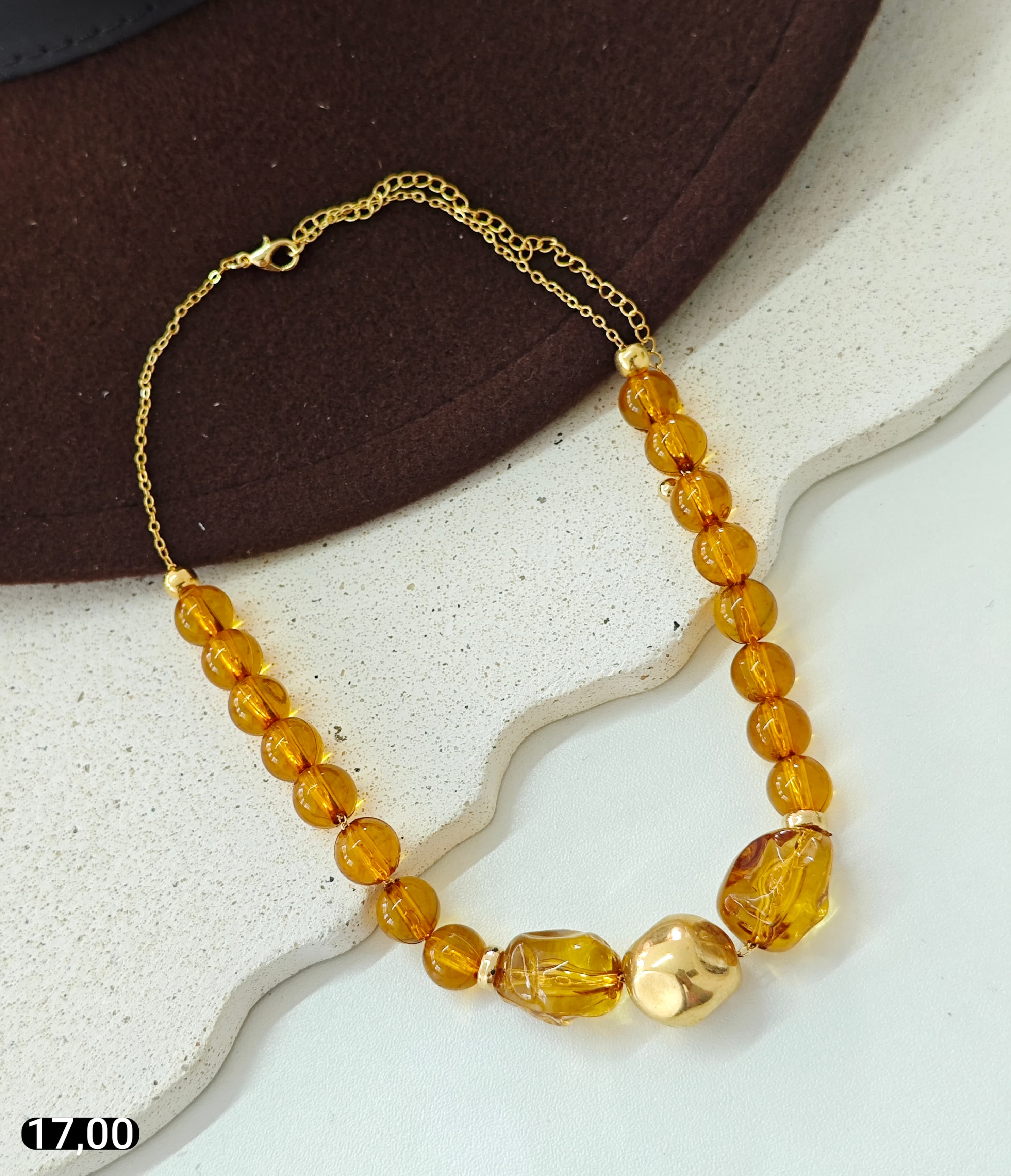 Colar Cristal Âmbar Dourado — default