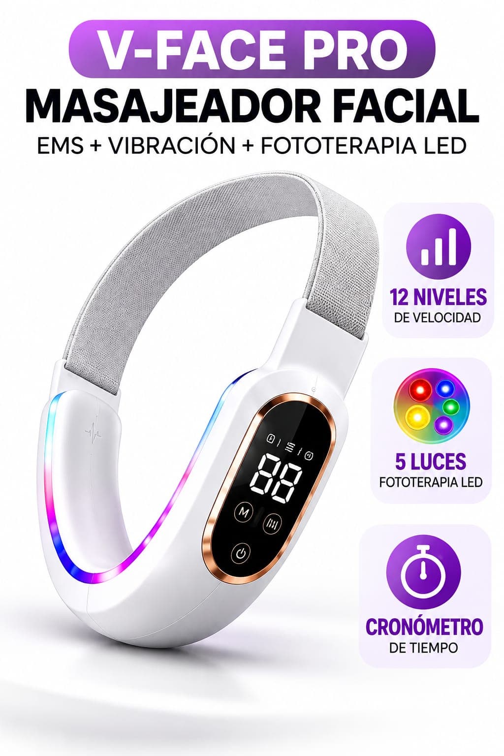 Masajeador facial Eléctrico en Forma de V