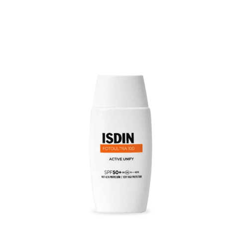 ISDIN FotoUltra 100 Active Unify Color SPF 50 es un protector solar facial de uso diario