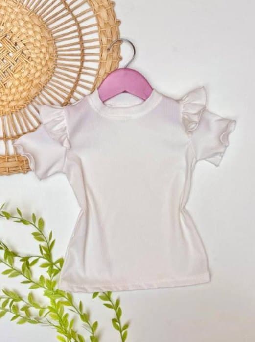 Blusa manga e babado fru fru juvenil — default