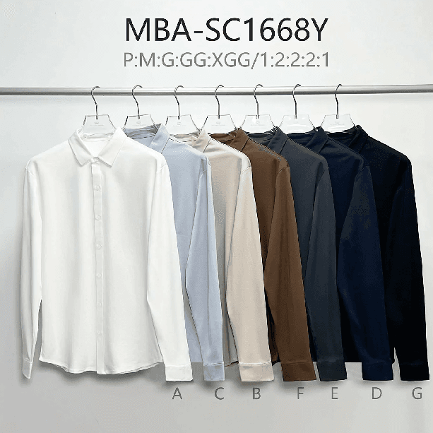 Ref. MBA-SC1668Y CAMISA MASCULINA — Café / XGG
