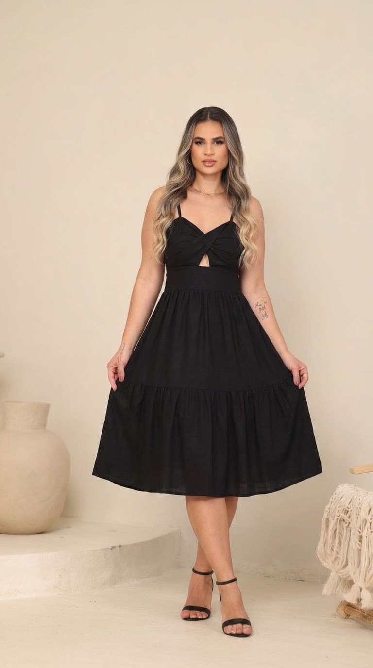 Vestido vitória curto G viscolinho