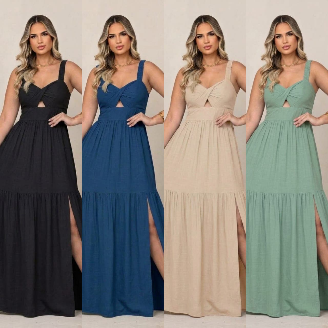 Vestido valentina viscolinho liso — PRETO