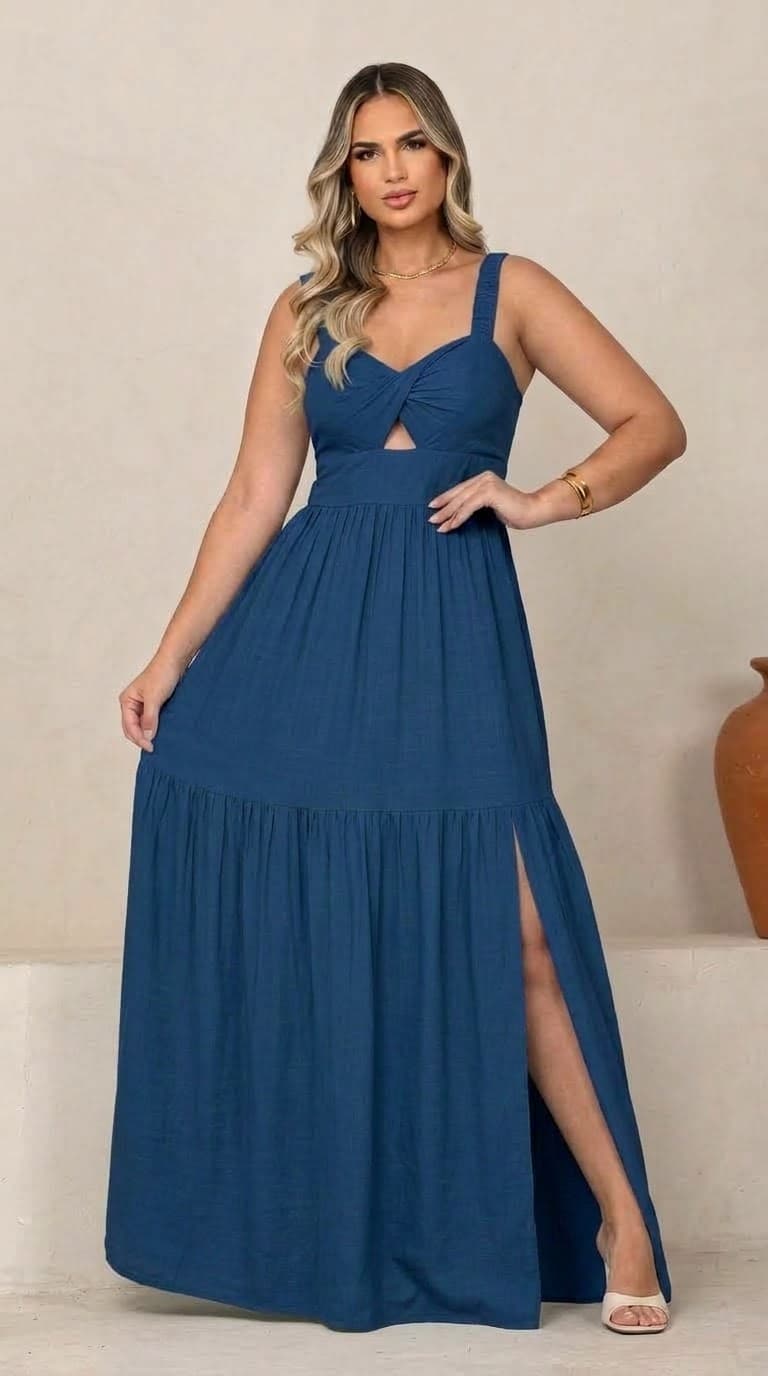 Vestido valentina viscolinho liso