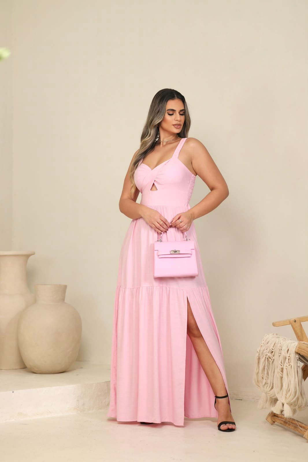 Vestido valentina viscolinho liso