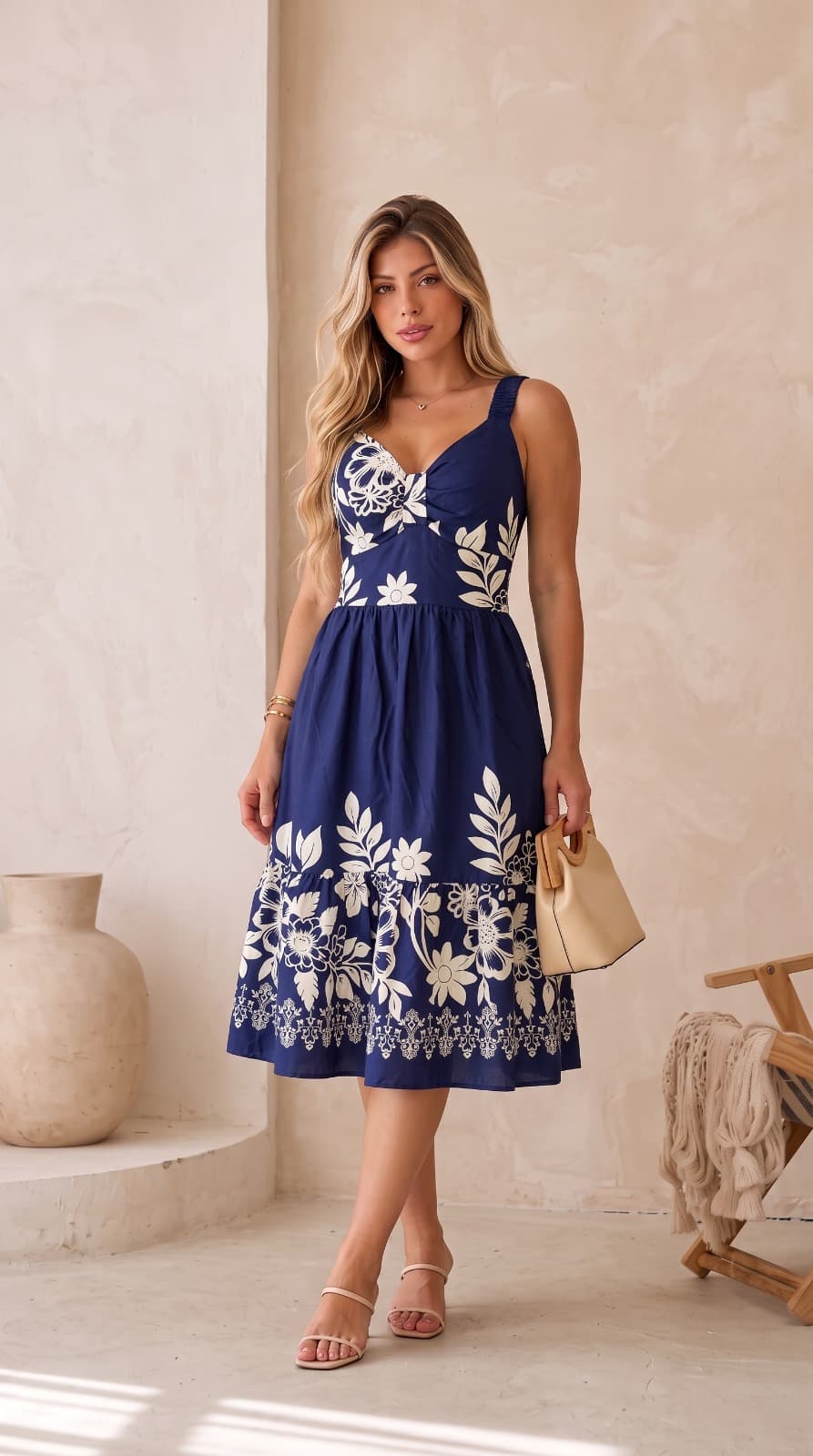 Vestido samora curto estampado