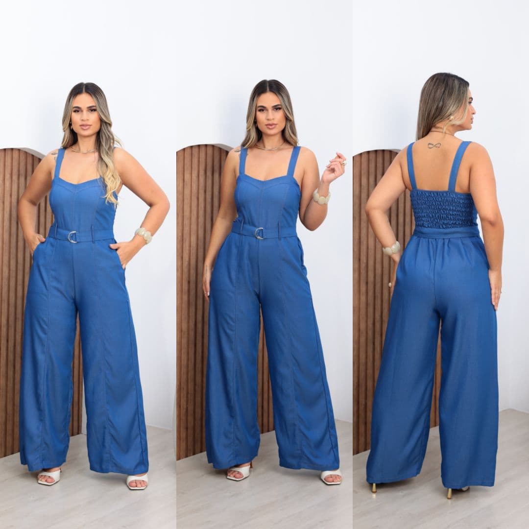 Macacão Jade M,G,GG chambray