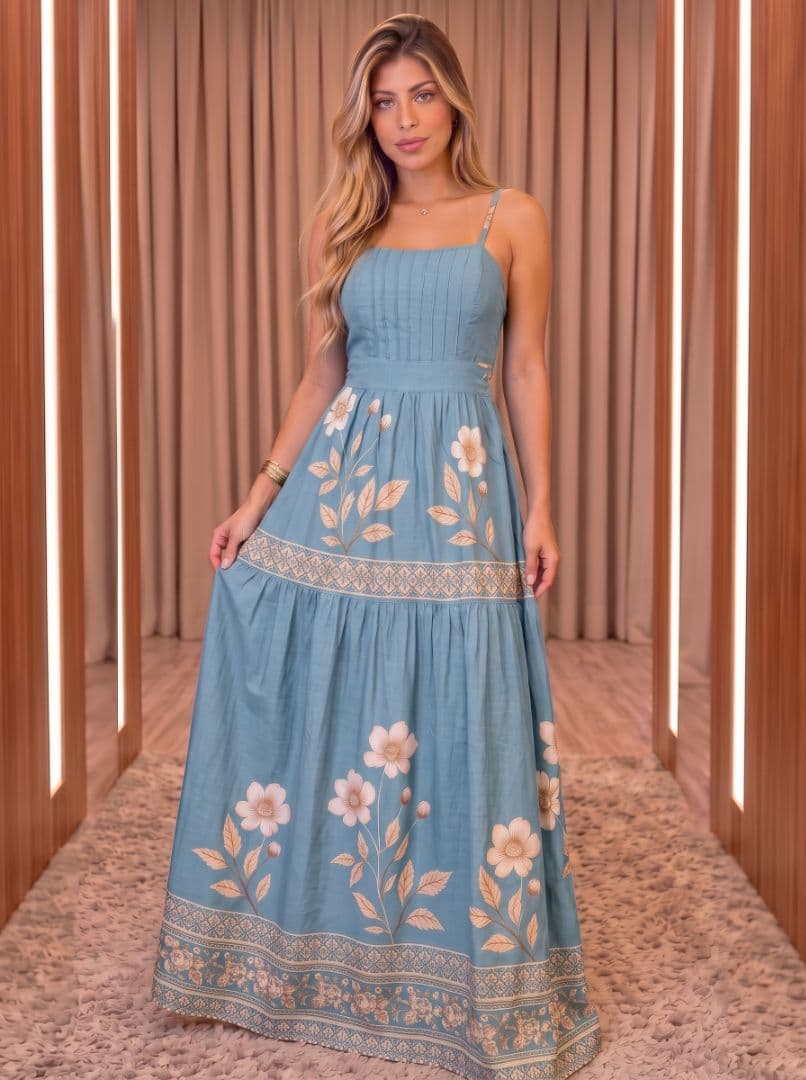 Vestido Andresa estampado Viscolinho