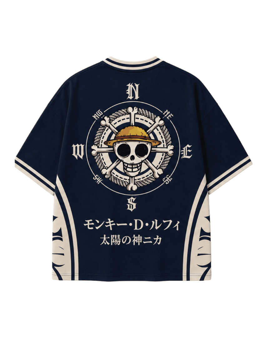 Camiseta boxy ONE PIECE AZUL