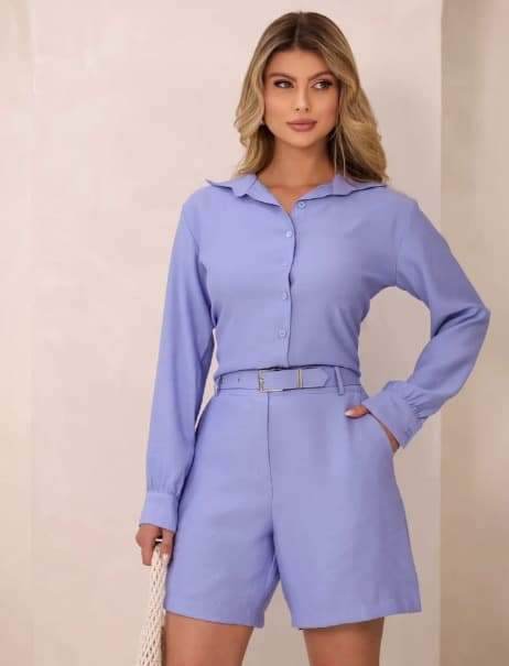 Conjunto Camisa e Short — AZUL - GG