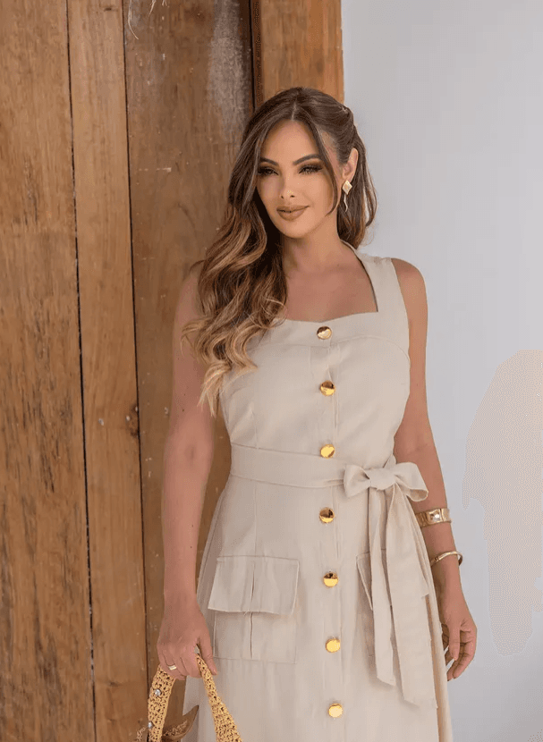 VESTIDO BELA — BEGE - M