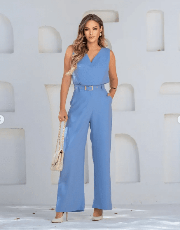 CONJUNTO PANTALONA V — AZUL - P