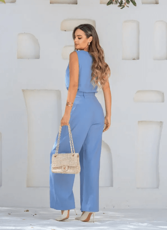 CONJUNTO PANTALONA V — AZUL - M