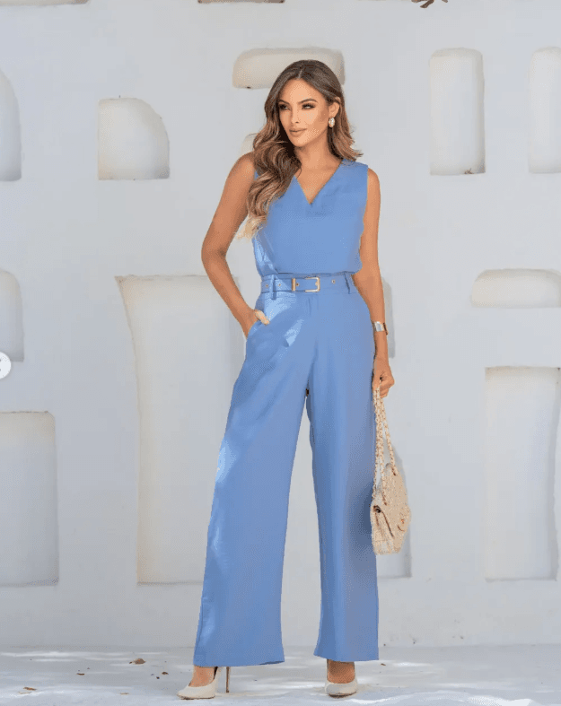 CONJUNTO PANTALONA V — AZUL - GG