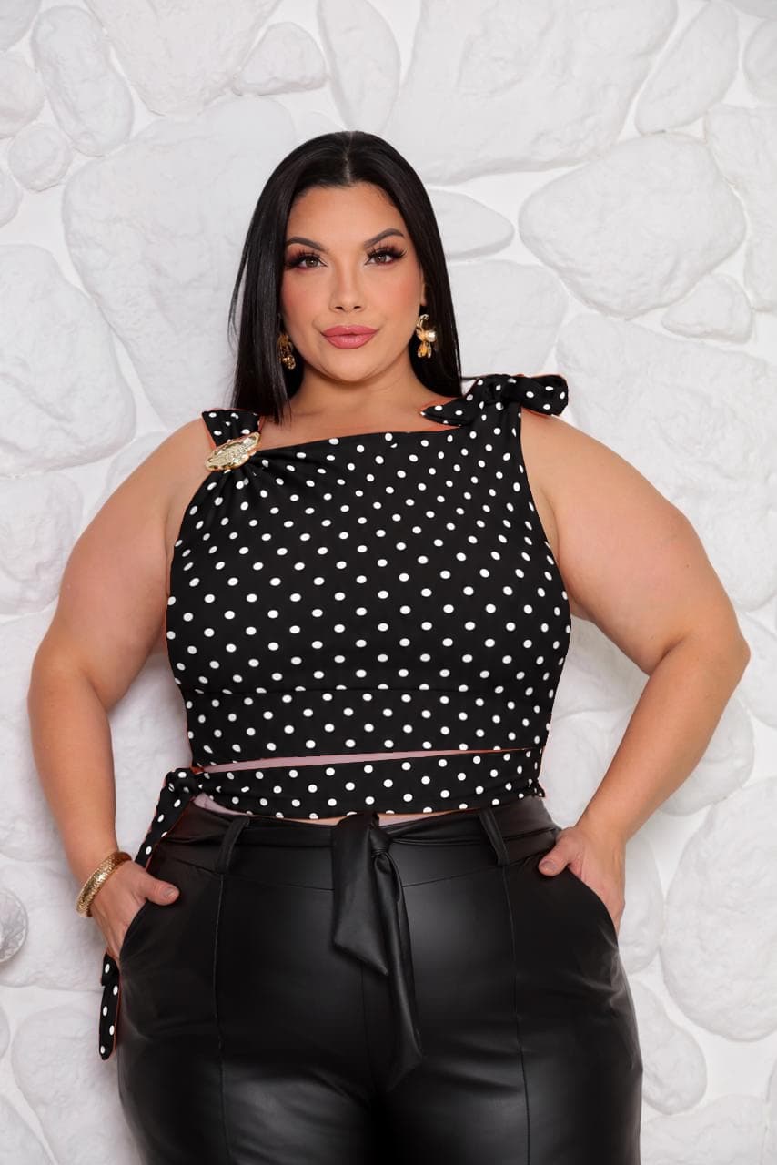 Cropped Brisa — preto poa / G1